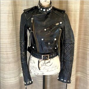 Dsquared2 Fall 2005 Runway Studded ultimate leather moto jacket.